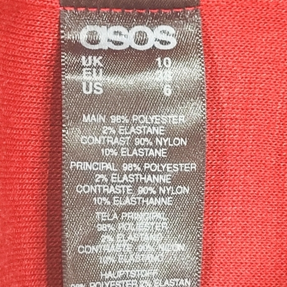 ASOS Embellished Bodycon Mesh Cutout Dress Petite size 6 Burgundy Stretch - Picture 8 of 11